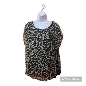 CALVIN KLEIN Ladies Animal Print Top Size XL